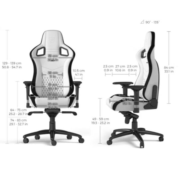 Noblechairs EPIC – White & Black Premium Gaming Chair - Image 5