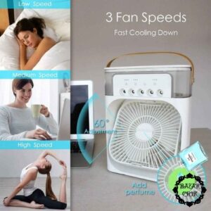 Mini Climatiseur Portable USB 5 en 1 - Refroidisseur d’Air 7 Couleurs LED